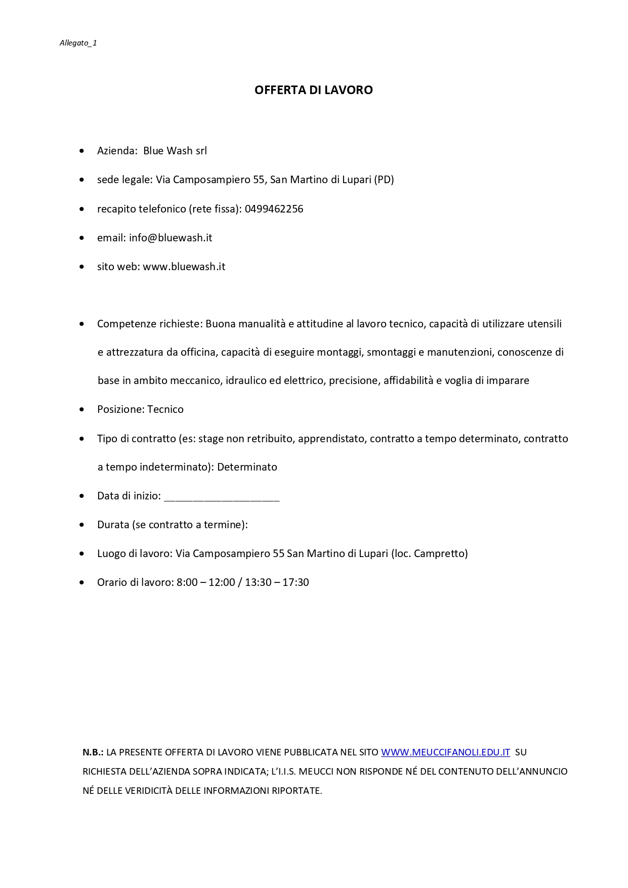 Offerta lavoro 383